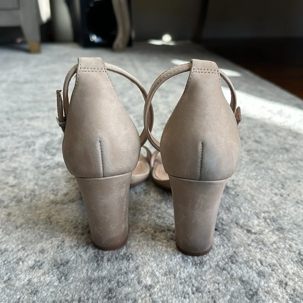 Schutz Cadey Lee Block Suede Heel Sandal - Picture 2 of 8